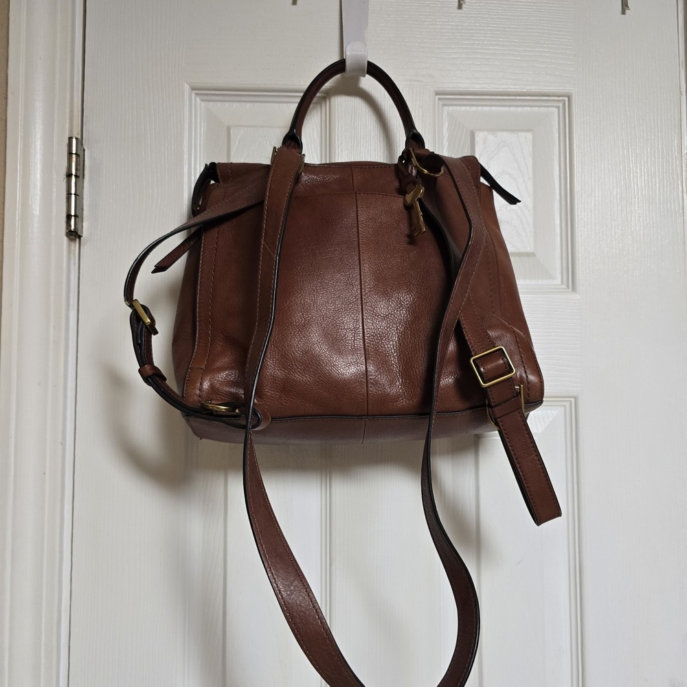 Fossil Chestnut Brown Genuine Leather Backpack - Picture 3 of 11